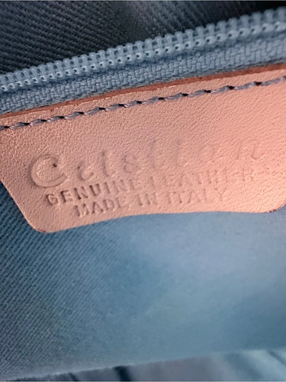 Gorgeous Christian label  Italian designer leather blue bag